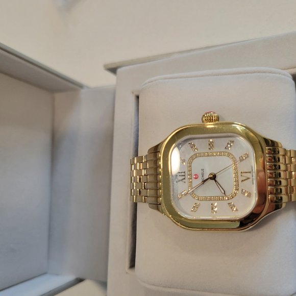 Michele Meggie Diamond Dial Watch Head Bracelet, 33mm - Picture 8 of 10